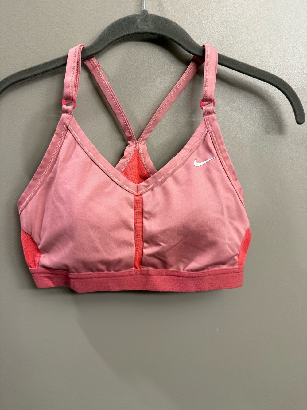 Nike Pink Gradient Sports Bra with Coral Accents